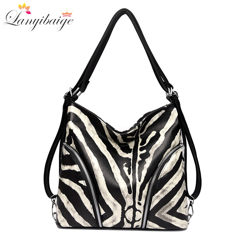 Luxury Tote Bags With Zipper - Tas wanita Fashion multifungsi ransel anti-maling