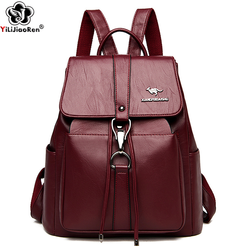 Genuine Leather Backpack - Anti Pencurian Ransel Wanita Tas Bahu