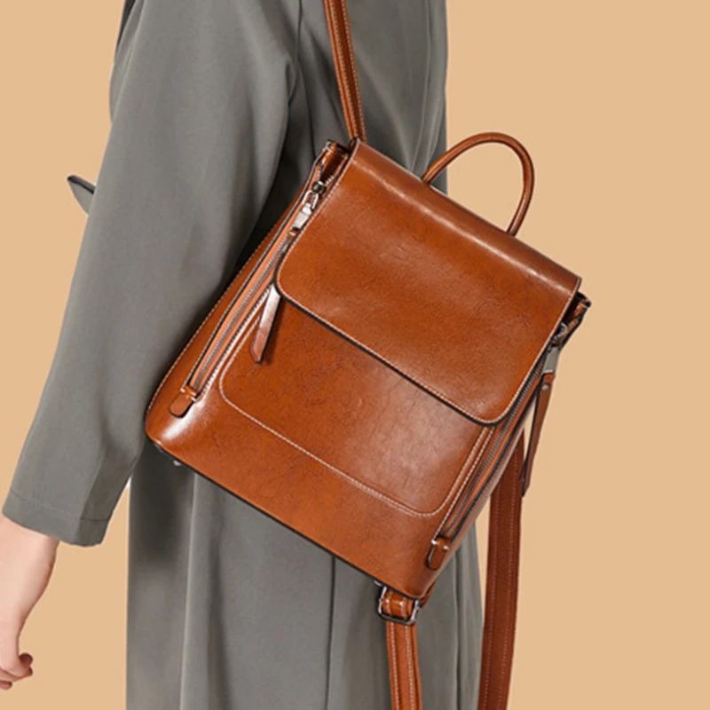 Genuine Leather Backpack - Tas Ransel Wanita Kulit Asli Tas