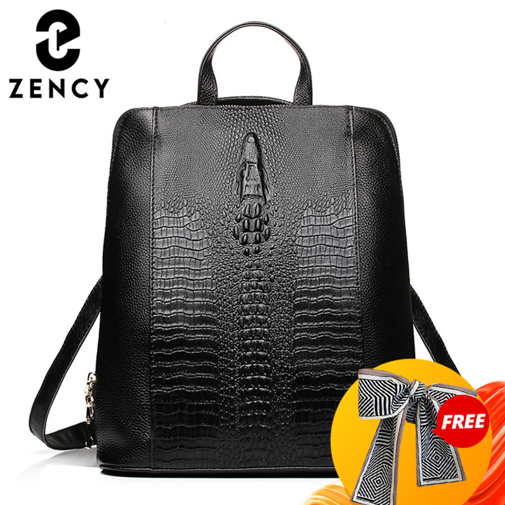 Genuine Leather Backpack - Tas Ransel Kulit Buaya Wanita Zency