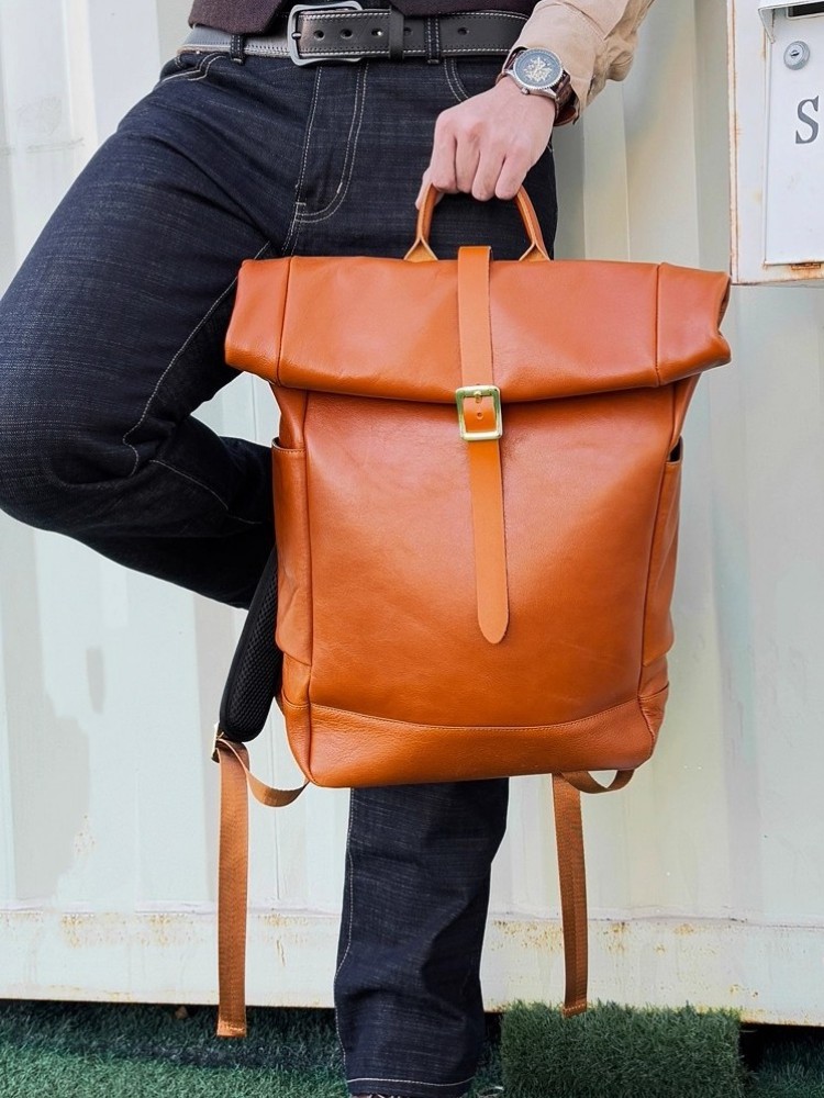 Ransel Kulit Asli Pria Kapasit - Genuine Leather Backpack ulasan dan harga