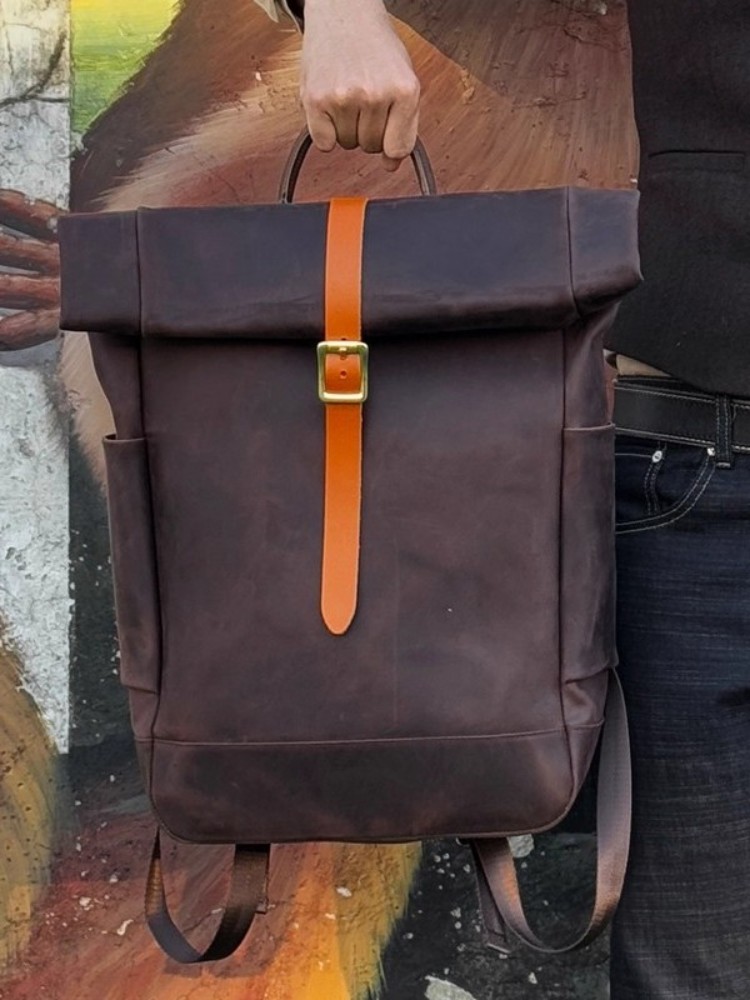 Ransel Kulit Asli Pria Kapasit - Genuine Leather Backpack ulasan dan harga