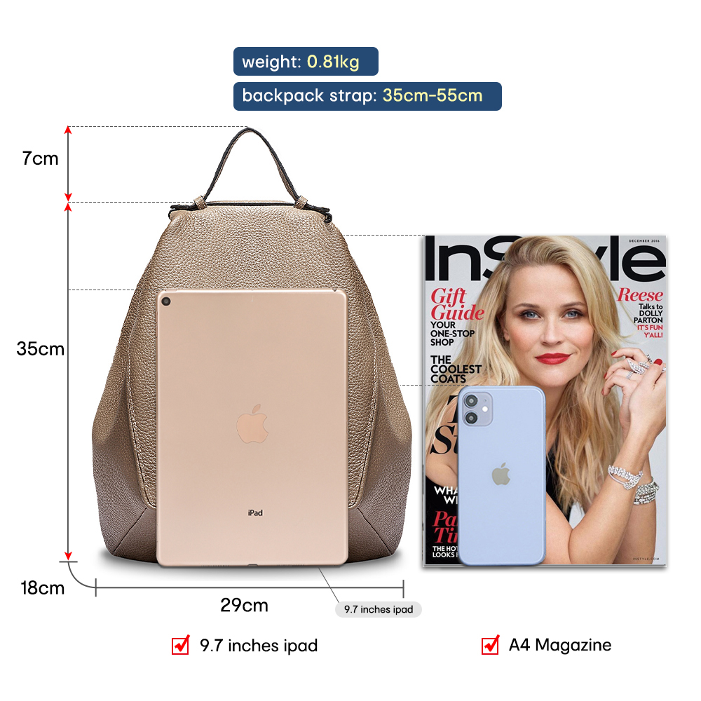 Zency Ransel Anti Maling Kulit - Genuine Leather Backpack ulasan dan harga
