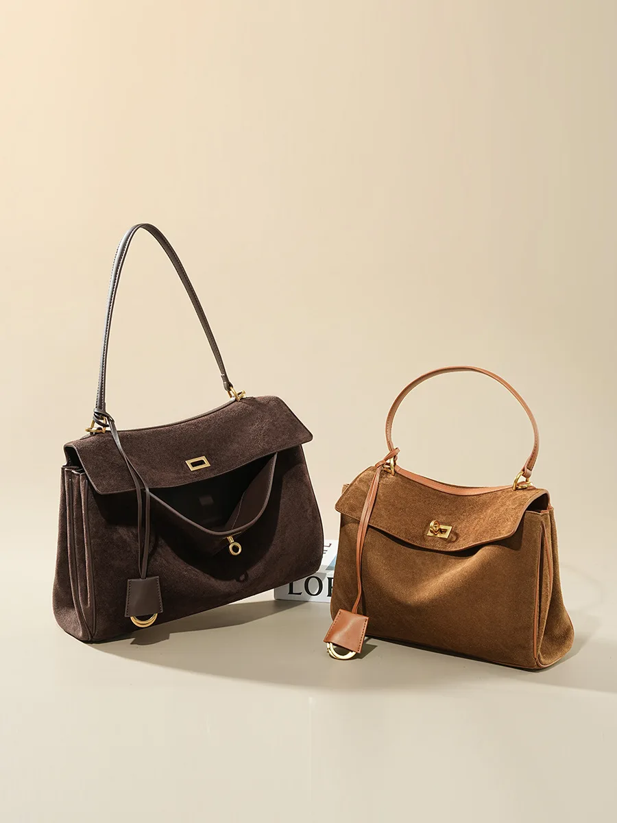 Tas Kulit Asli Suede Wanita Mu - Luxury Tote Bags With Zipper ulasan dan harga