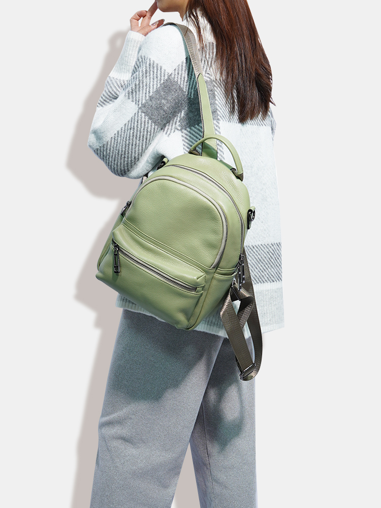Zensi tas punggung kulit wanit - Genuine Leather Backpack ulasan dan harga