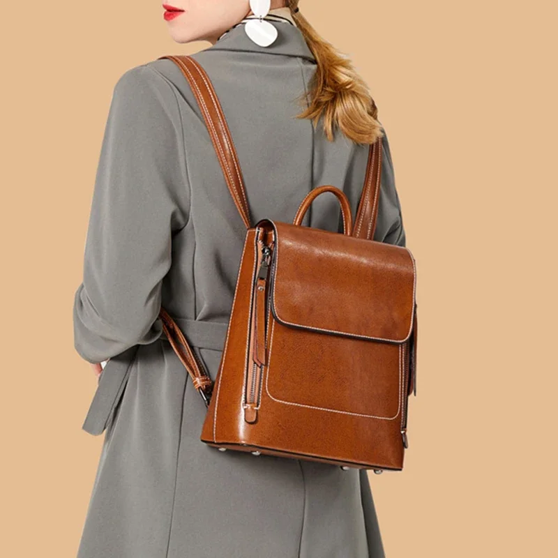 Tas Ransel Wanita Kulit Asli T - Genuine Leather Backpack ulasan dan harga